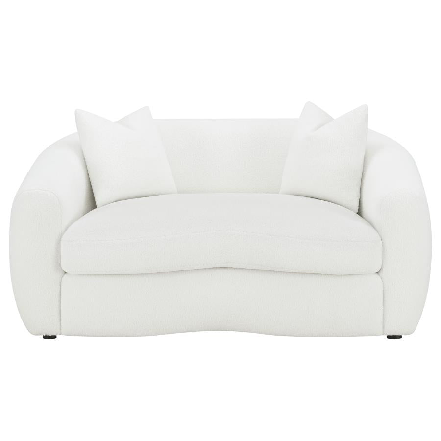 Isabella 2-piece Sherpa Upholstered Sofa Set Natural