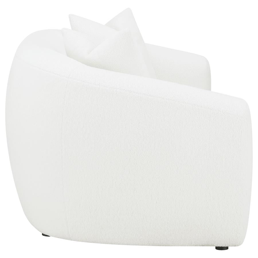 Isabella 2-piece Sherpa Upholstered Sofa Set Ivory