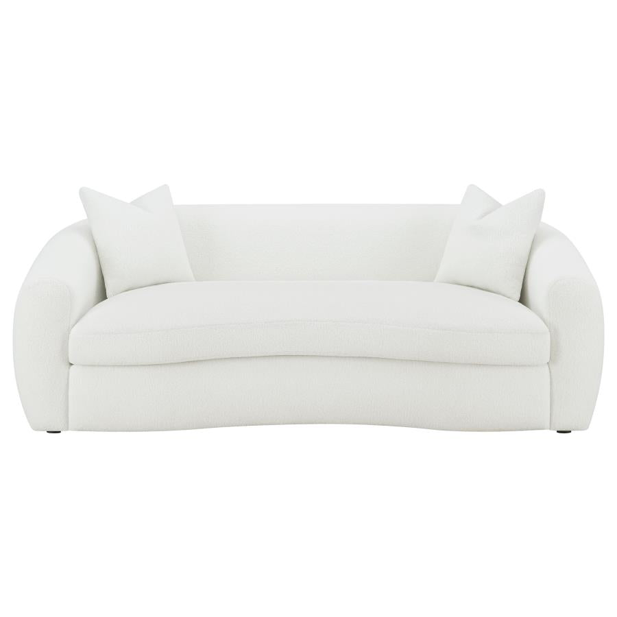 Isabella 3-piece Faux Sheepskin Upholstered Sofa Set Natural