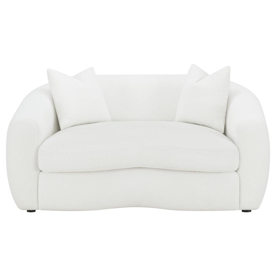 Isabella 3-piece Sherpa Upholstered Sofa Set Ivory