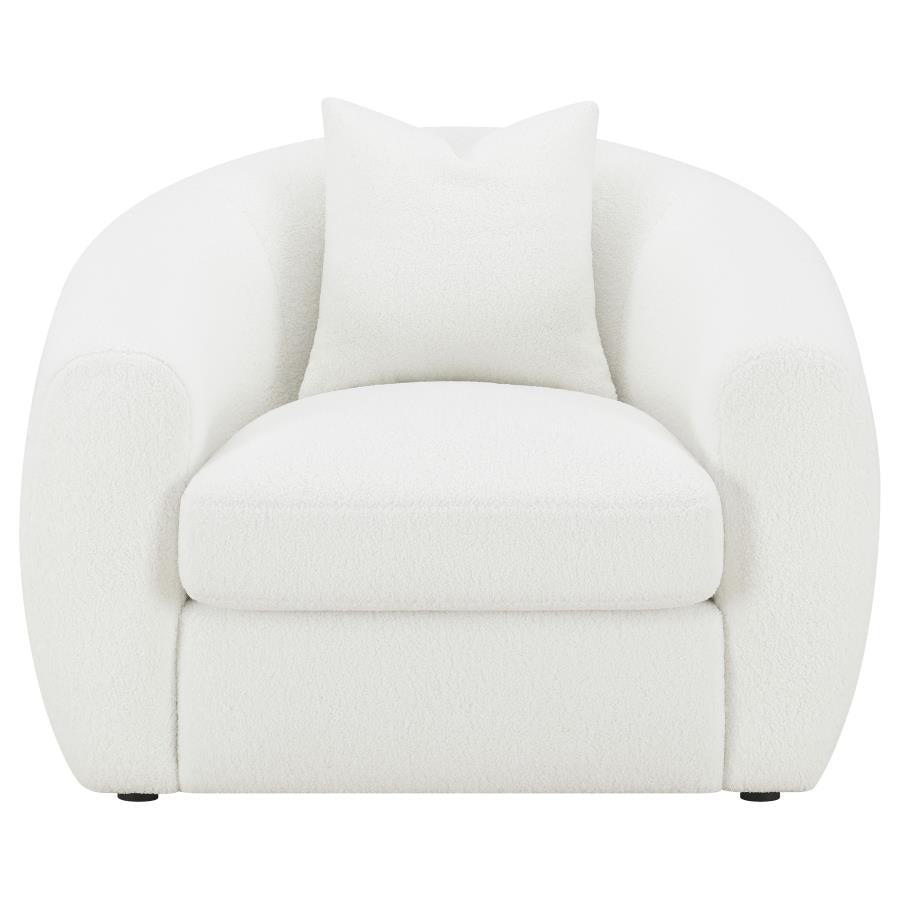 Isabella 3-piece Sherpa Upholstered Sofa Set Ivory