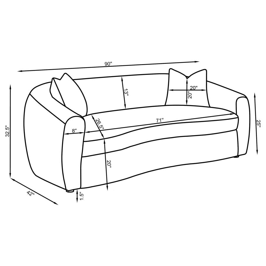 Isabella 3-piece Sherpa Upholstered Sofa Set Ivory