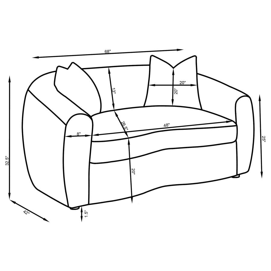 Isabella 3-piece Sherpa Upholstered Sofa Set Ivory