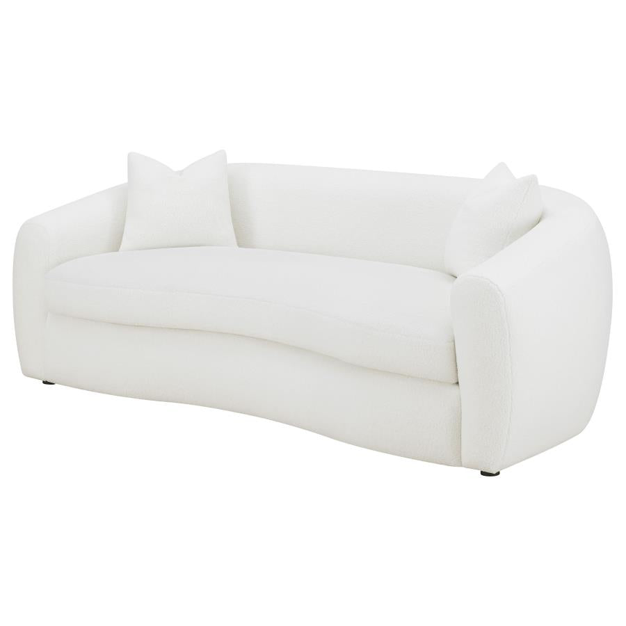 Isabella Sherpa Upholstered Sofa Natural