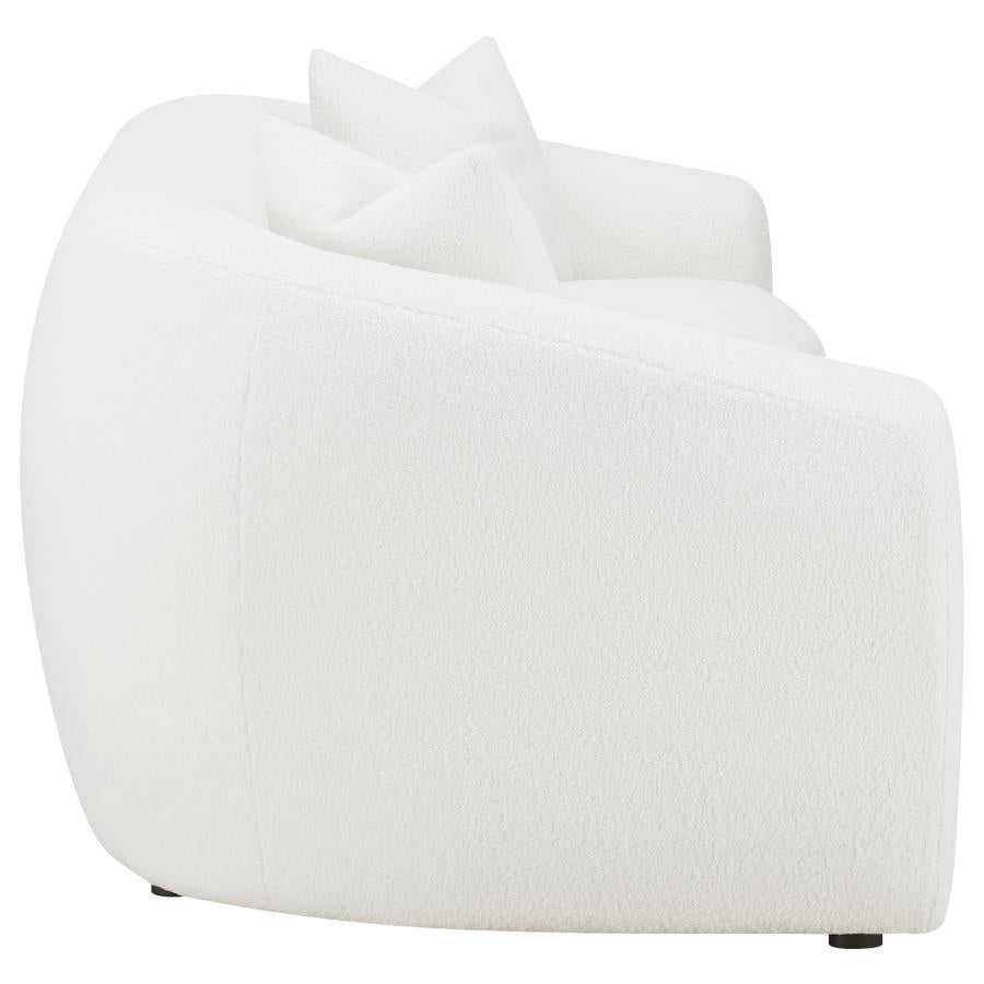 Isabella Sherpa Upholstered Sofa Ivory