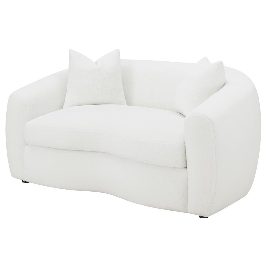Isabella Sherpa Upholstered Loveseat Natural