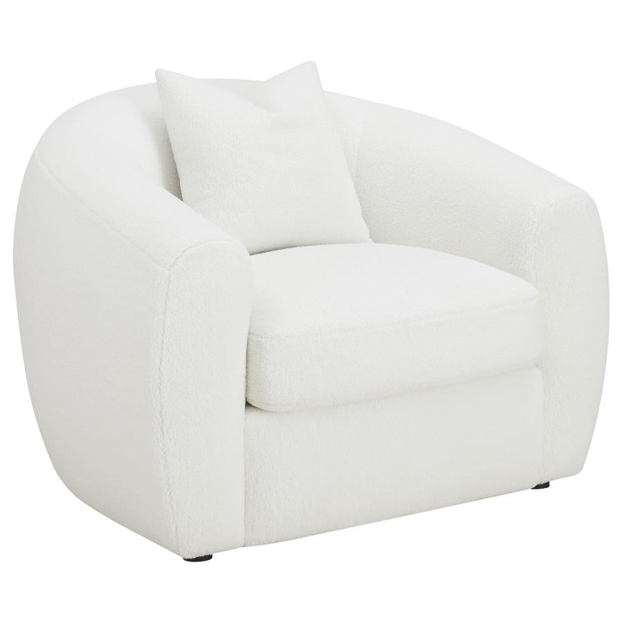 Isabella Sherpa Upholstered Accent Chair Natural