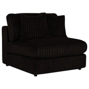Blaine Corduroy Armless Chair with Reversible Cushions Chocolate Brown
