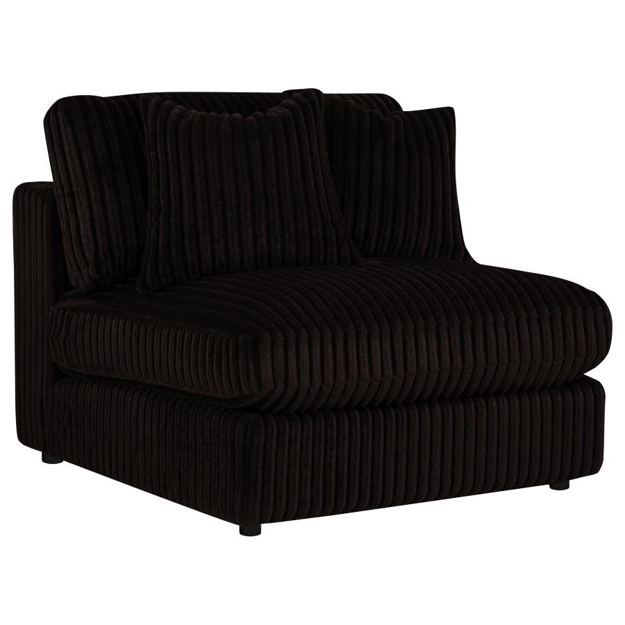 Blaine Corduroy Armless Chair with Reversible Cushions Chocolate Brown