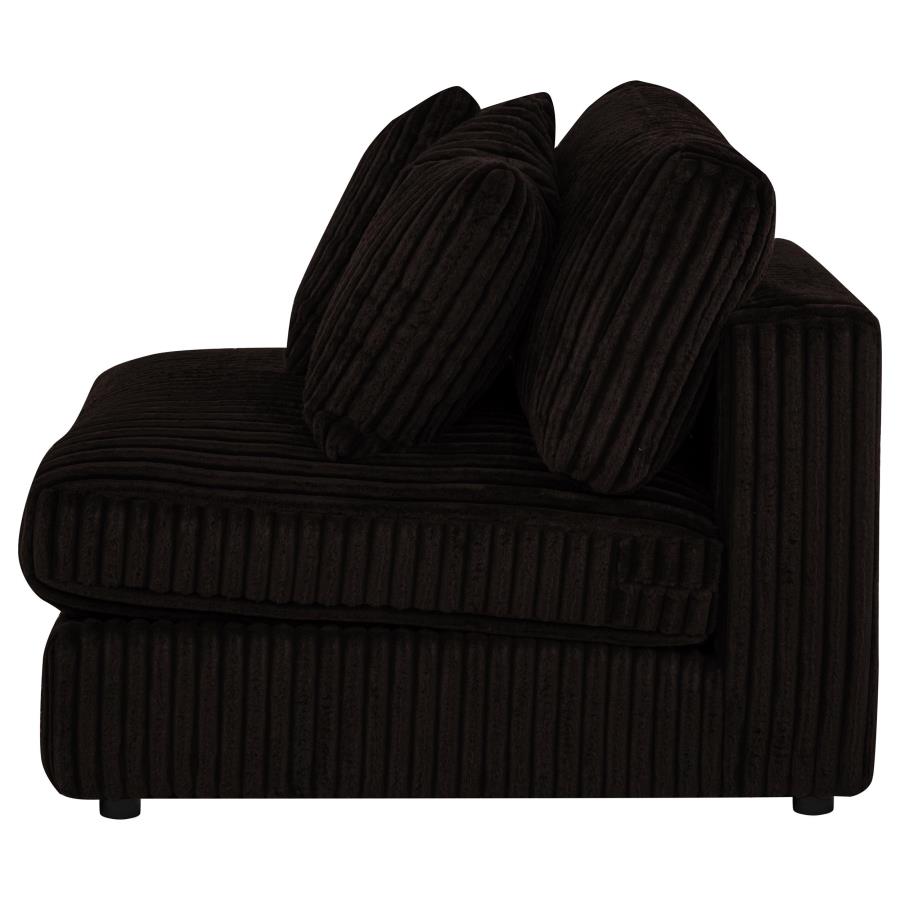 Blaine Corduroy Armless Chair with Reversible Cushions Chocolate Brown