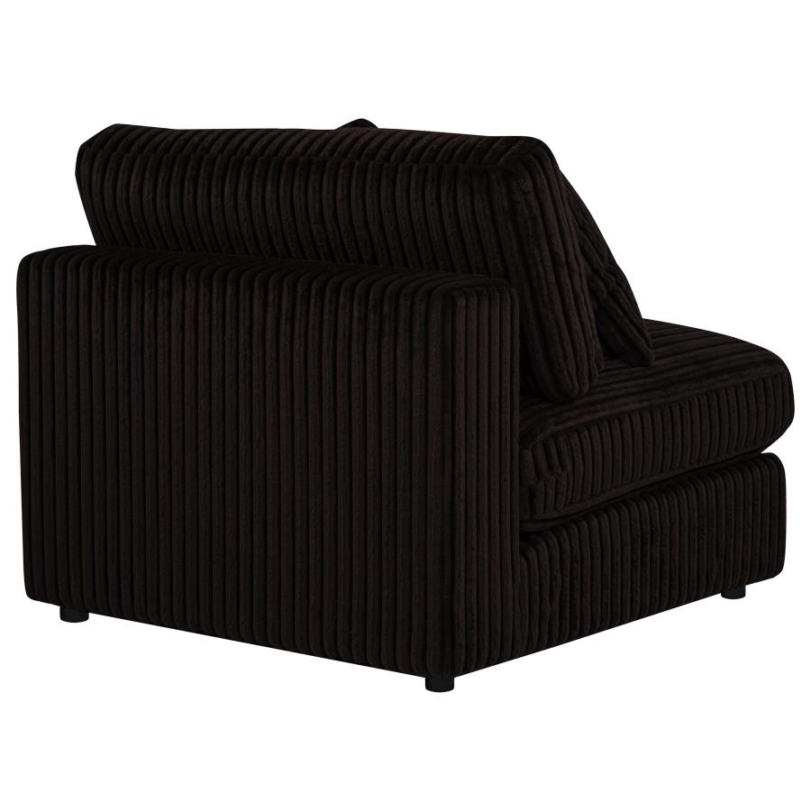Blaine Corduroy Armless Chair with Reversible Cushions Chocolate Brown