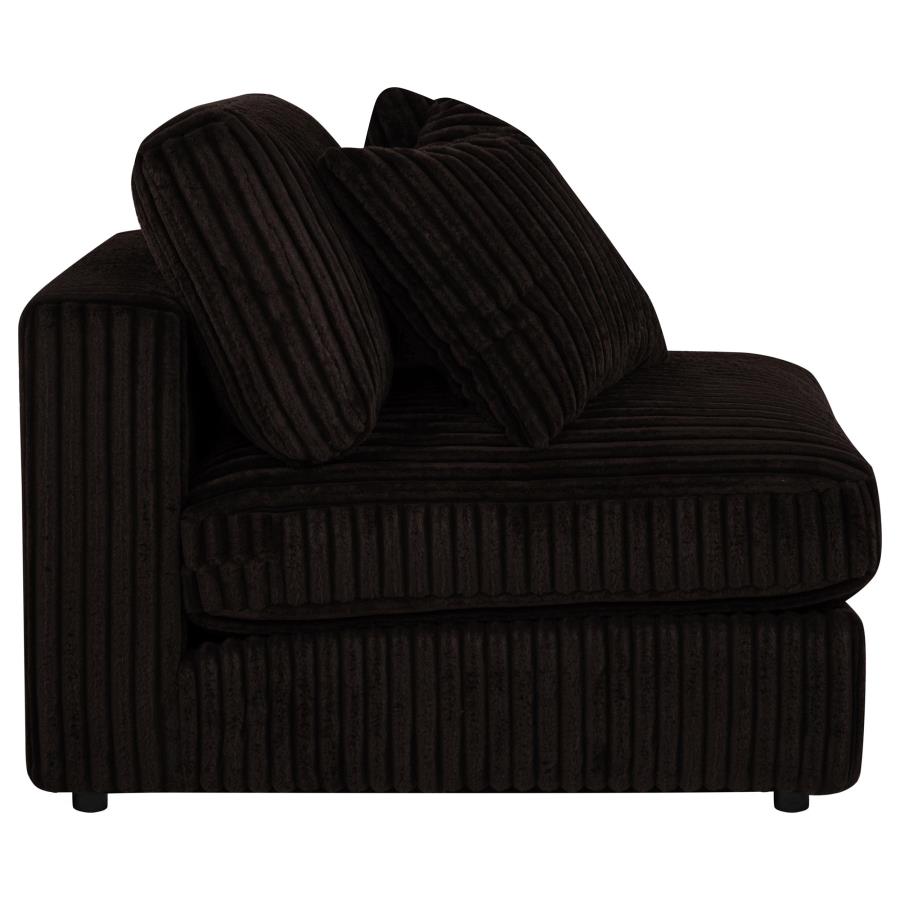 Blaine Corduroy Armless Chair with Reversible Cushions Chocolate Brown