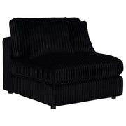 Blaine Corduroy Armless Chair with Reversible Cushions Black