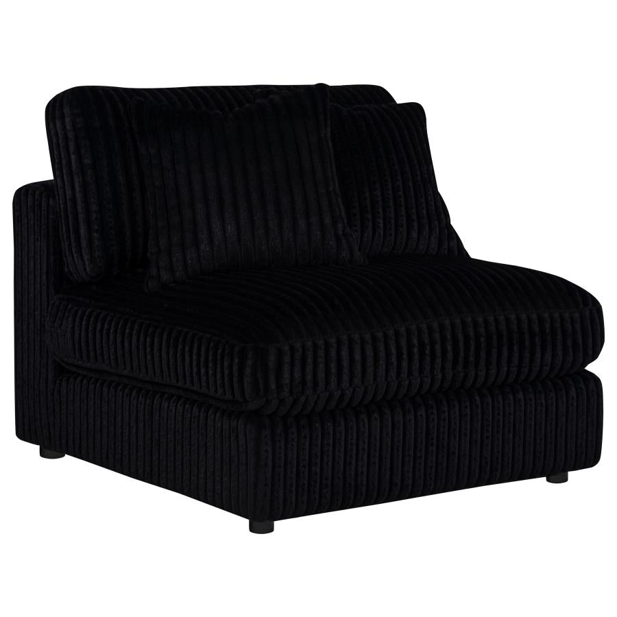 Blaine Corduroy Armless Chair with Reversible Cushions Black