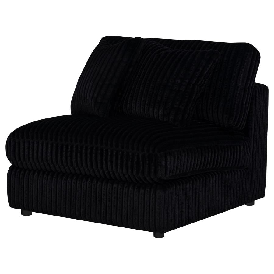 Blaine Corduroy Armless Chair with Reversible Cushions Black