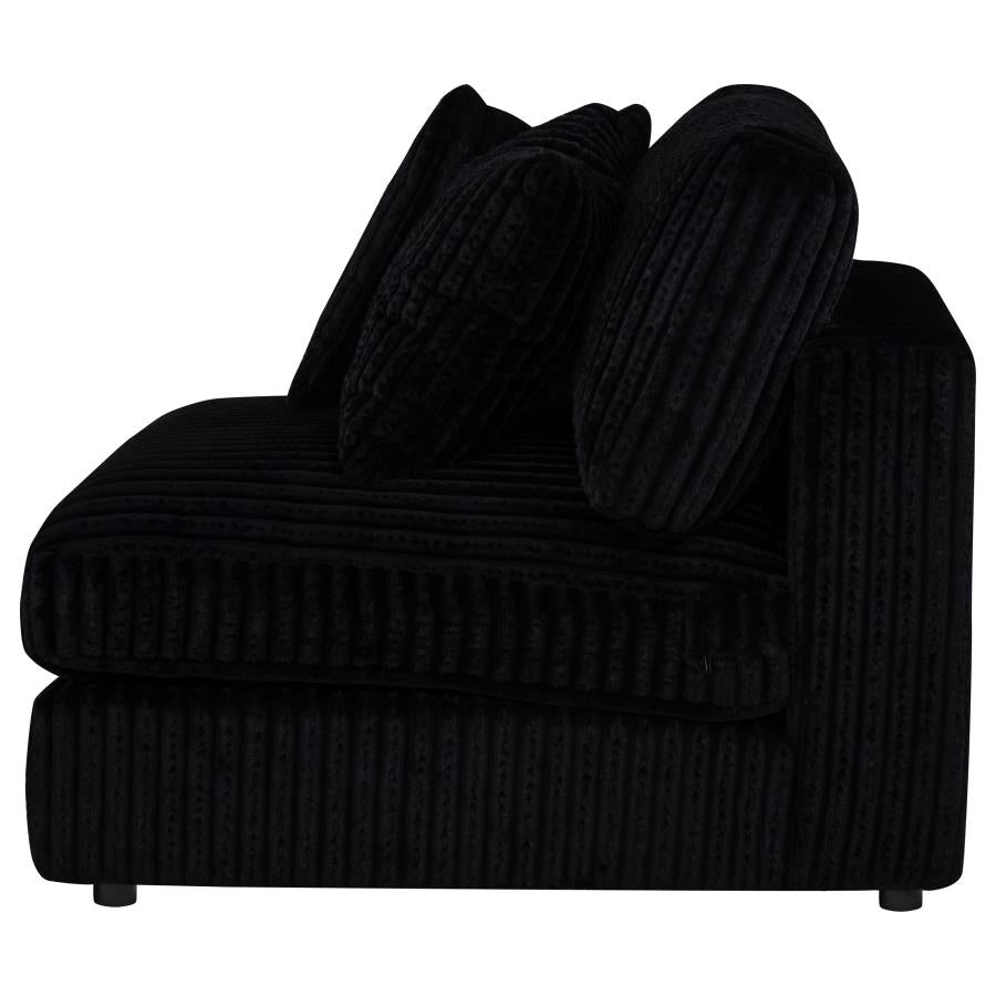 Blaine Corduroy Armless Chair with Reversible Cushions Black