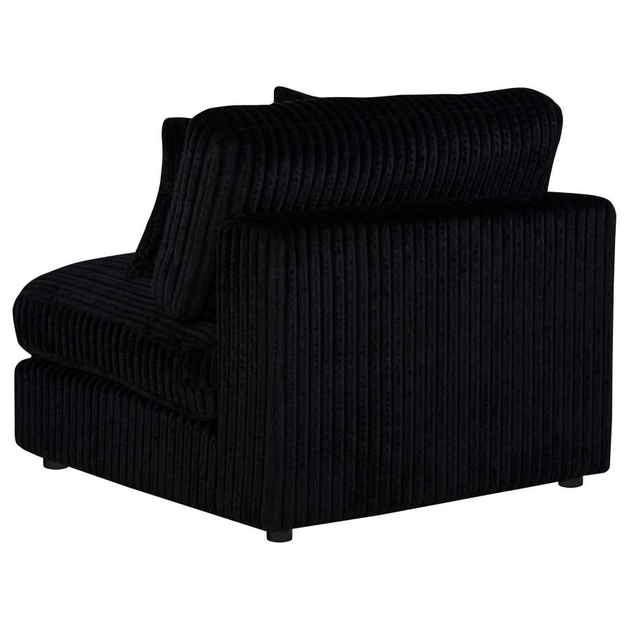 Blaine Corduroy Armless Chair with Reversible Cushions Black