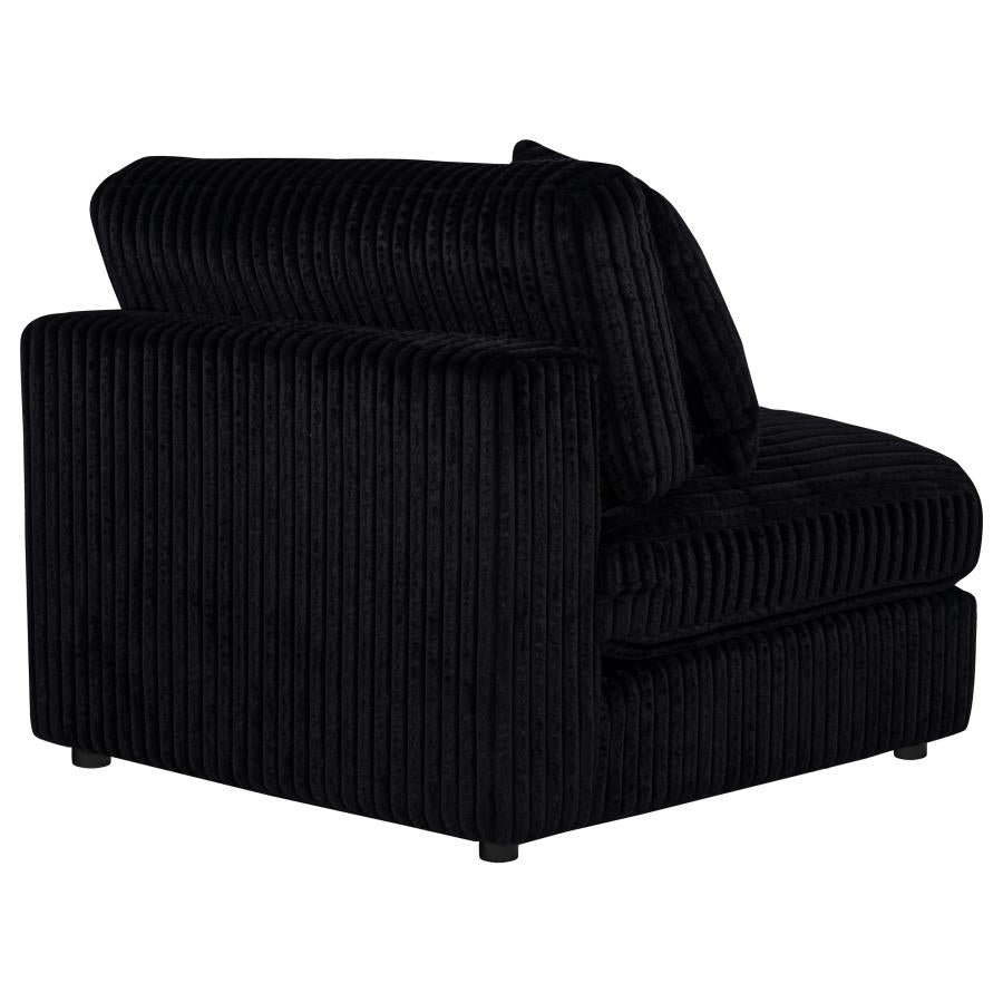 Blaine Corduroy Armless Chair with Reversible Cushions Black