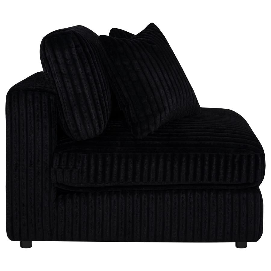 Blaine Corduroy Armless Chair with Reversible Cushions Black