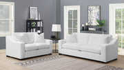 Ashlyn 2-piece Upholstered Track Arm Sofa Set White