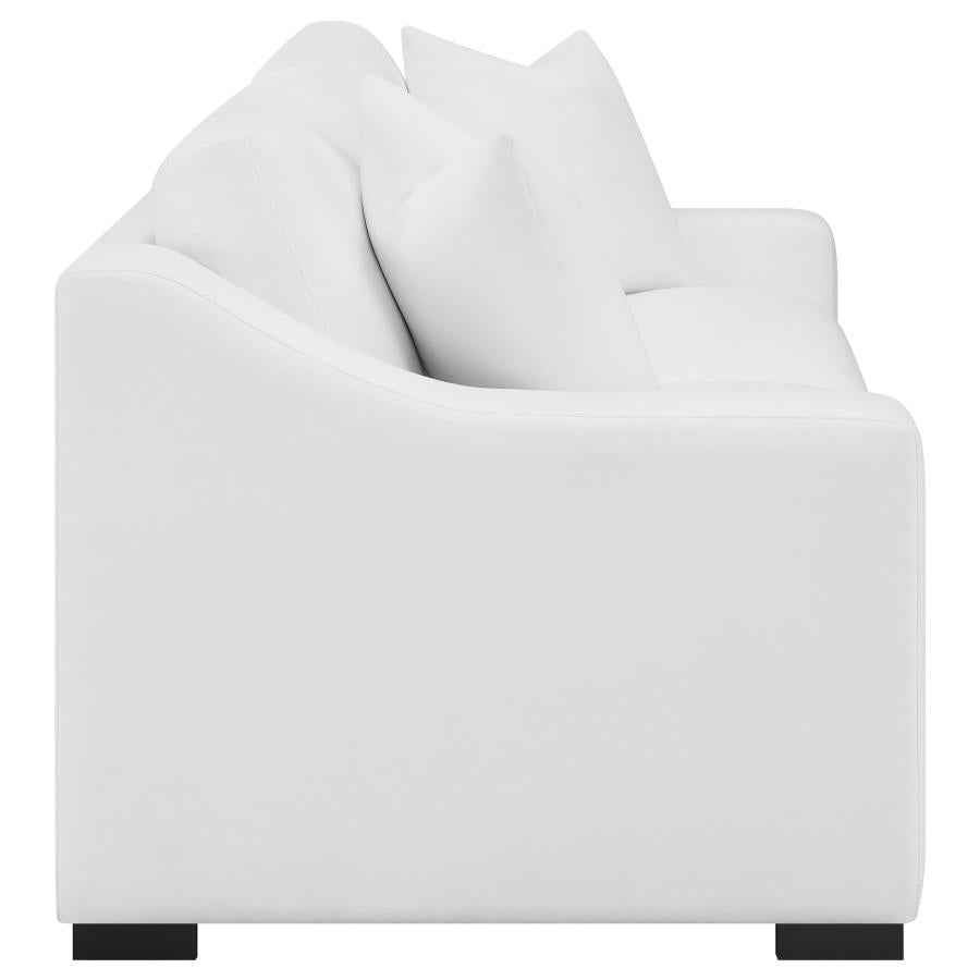 Ashlyn 2-piece Upholstered Track Arm Sofa Set White