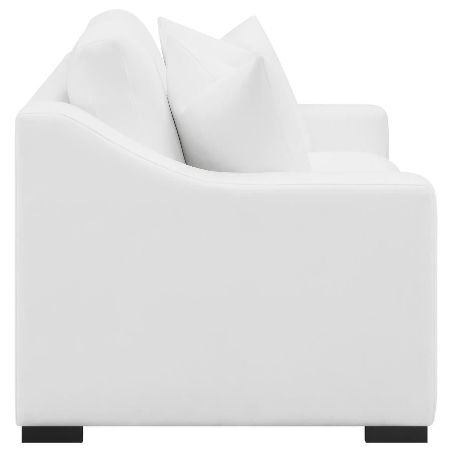 Ashlyn 2-piece Upholstered Track Arm Sofa Set White