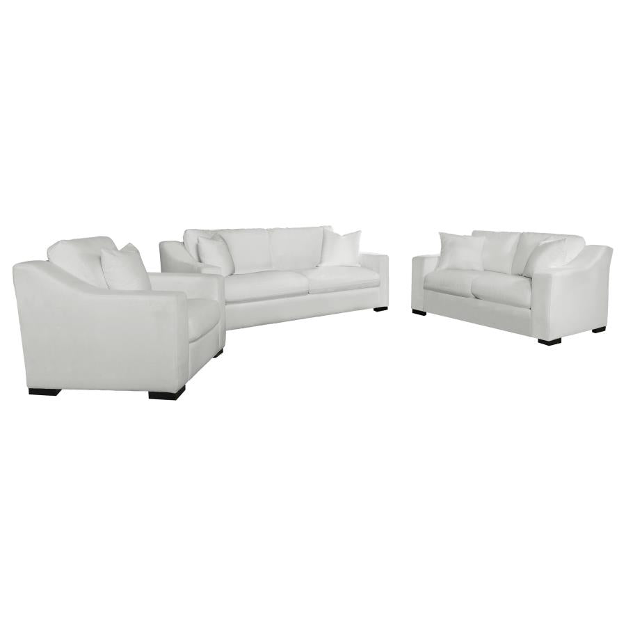 Ashlyn 3-piece Upholstered Track Arm Sofa Set White