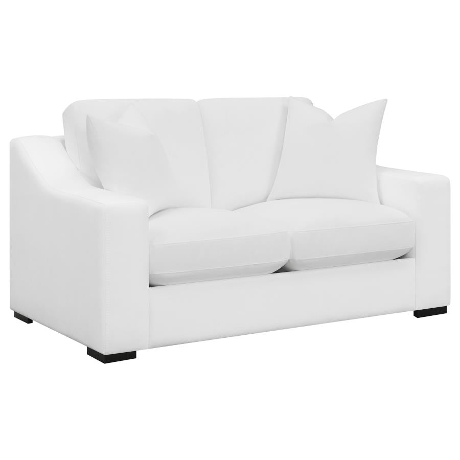 Ashlyn 3-piece Upholstered Track Arm Sofa Set White
