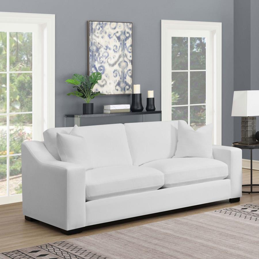 Ashlyn Upholstered Track Arm Sofa White