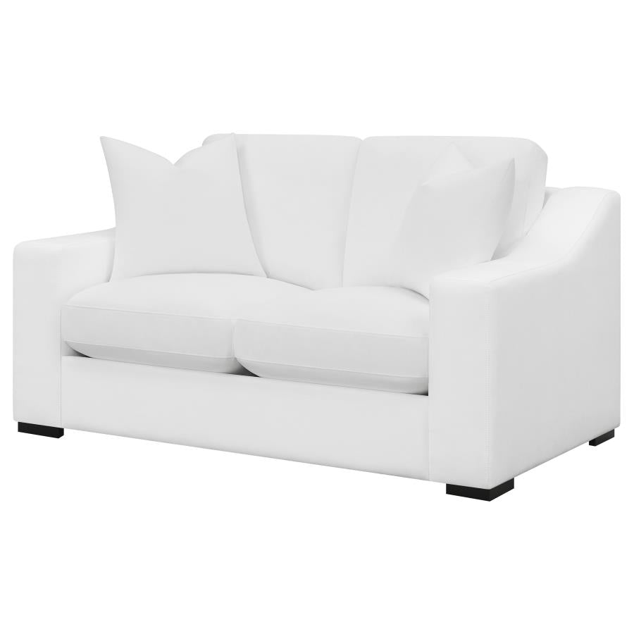 Ashlyn Upholstered Track Arm Loveseat White