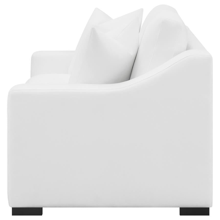 Ashlyn Upholstered Track Arm Loveseat White