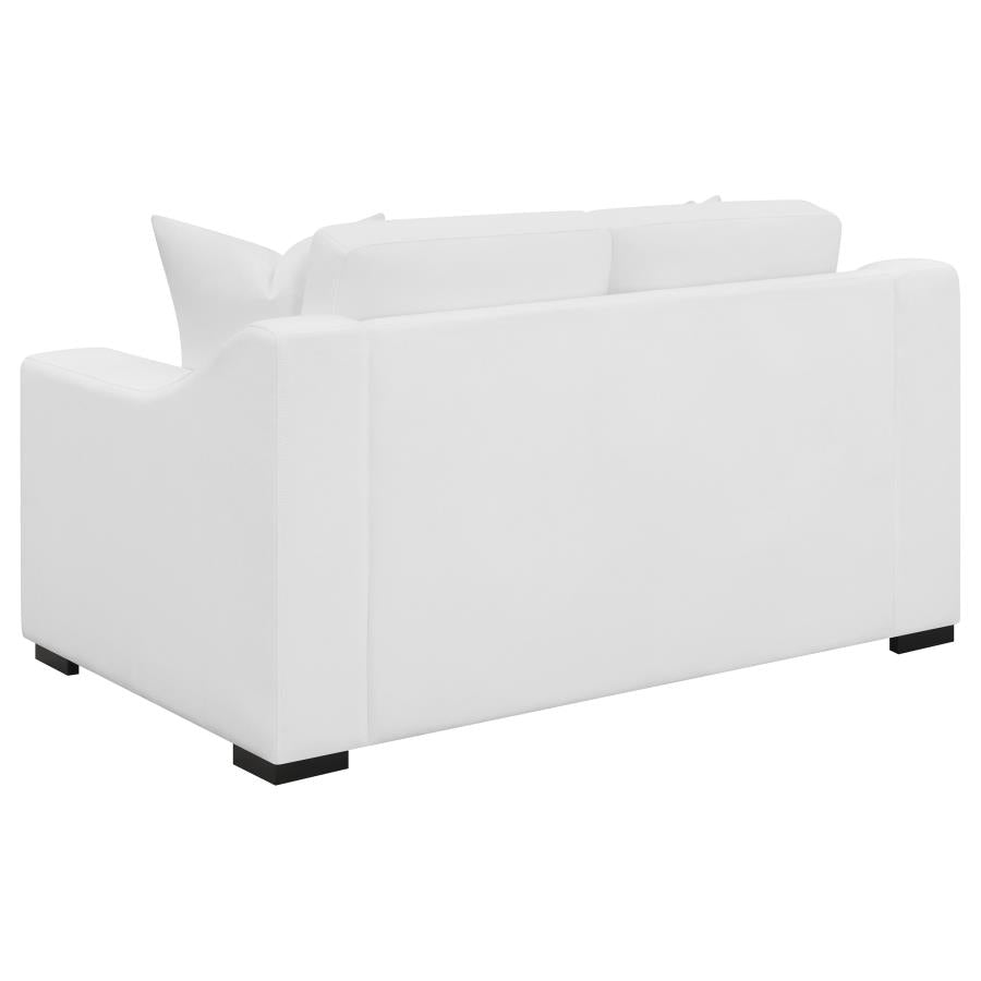 Ashlyn Upholstered Track Arm Loveseat White