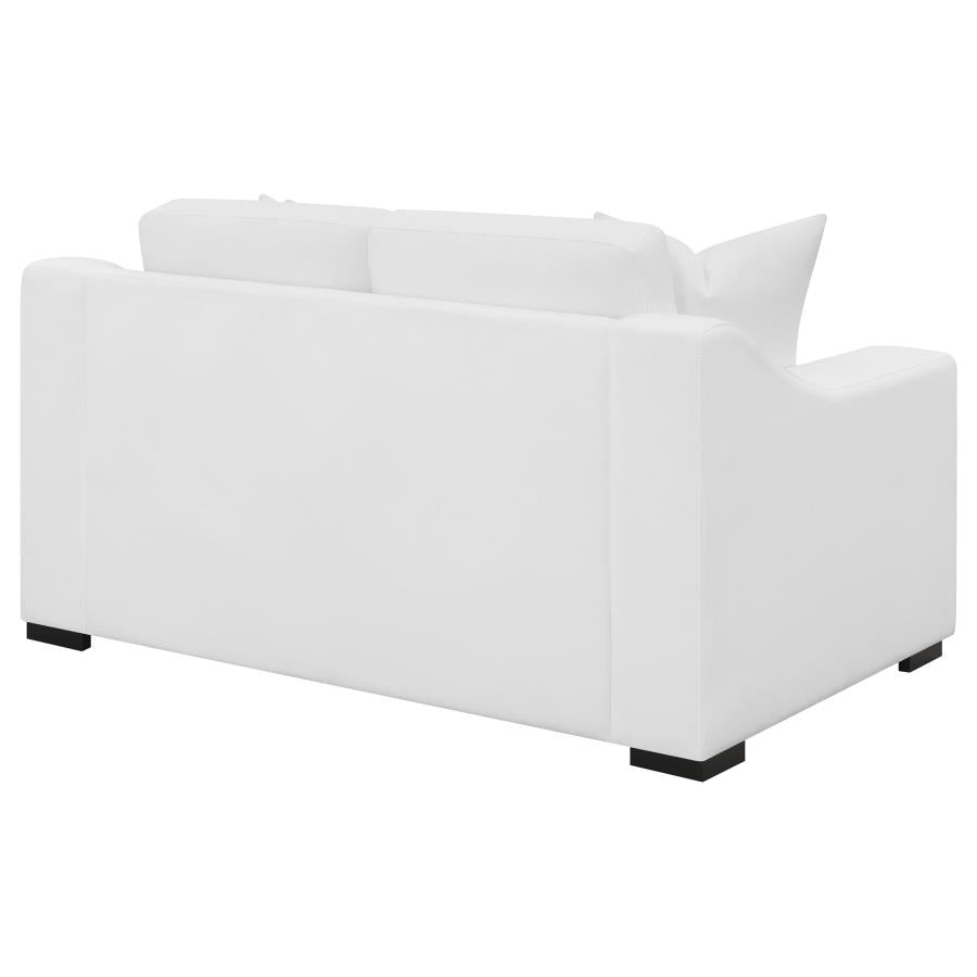 Ashlyn Upholstered Track Arm Loveseat White