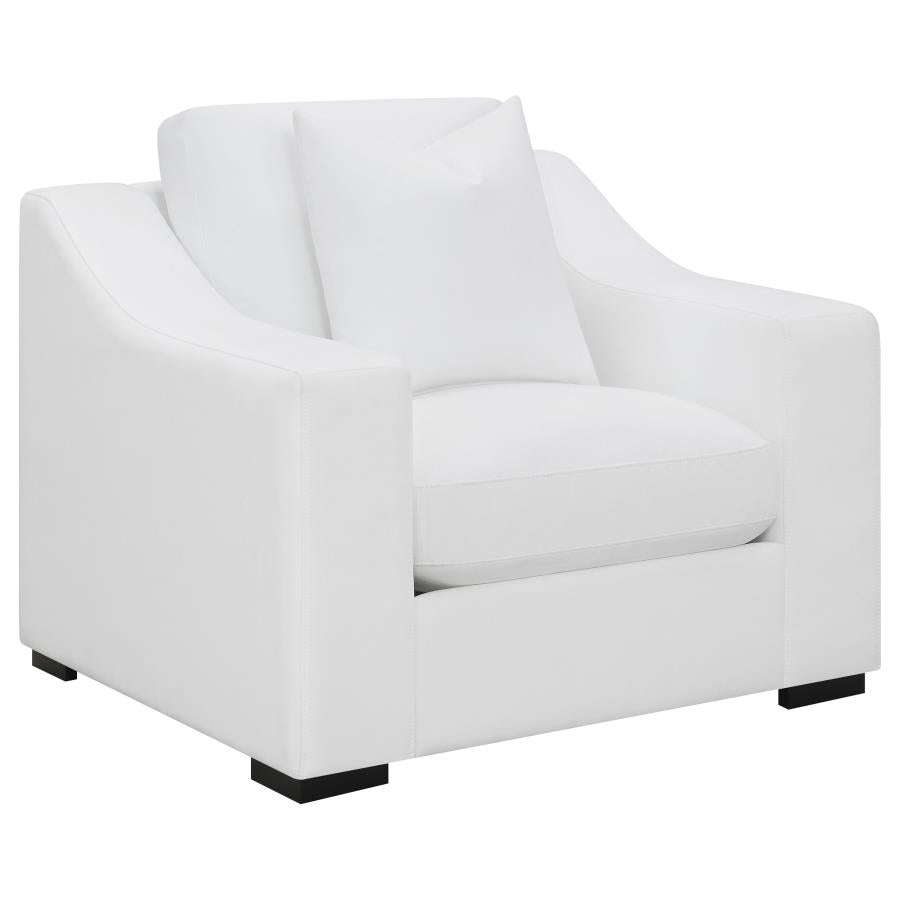 Ashlyn Upholstered Track Arm Accent Chair White