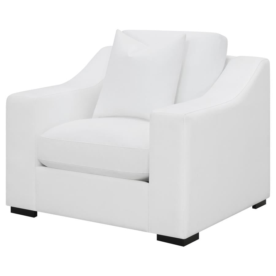 Ashlyn Upholstered Track Arm Accent Chair White