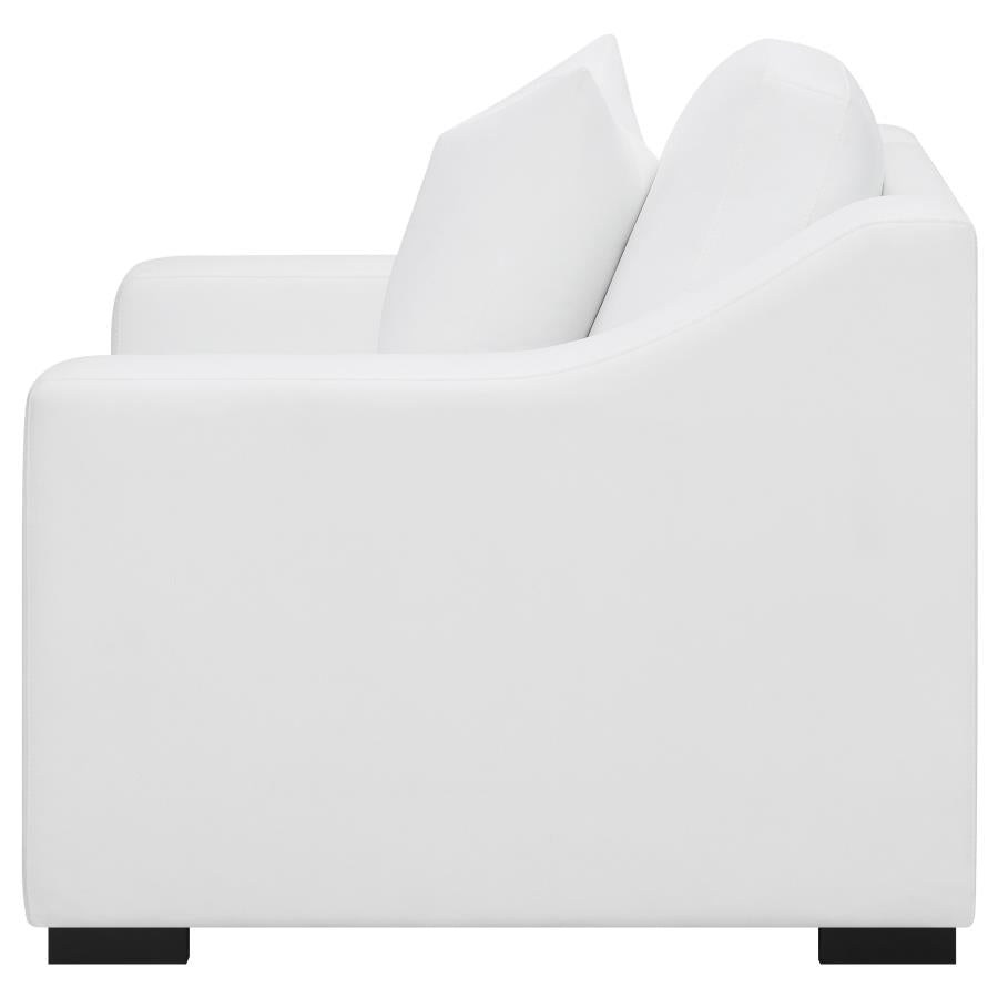 Ashlyn Upholstered Track Arm Accent Chair White