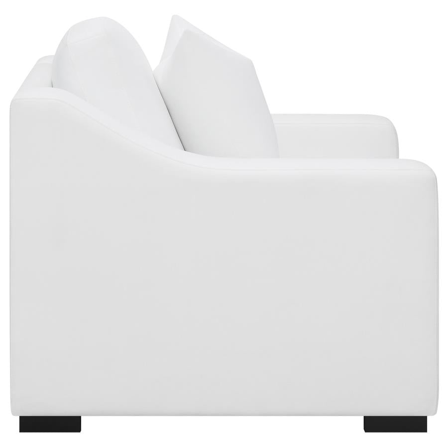 Ashlyn Upholstered Track Arm Accent Chair White