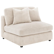 Blaine Corduroy Armless Chair with Reversible Cushions Sand