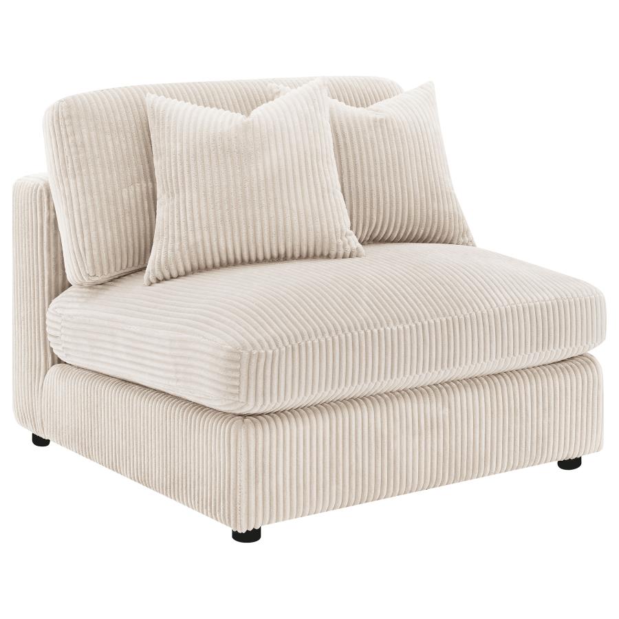 Blaine Corduroy Armless Chair with Reversible Cushions Sand