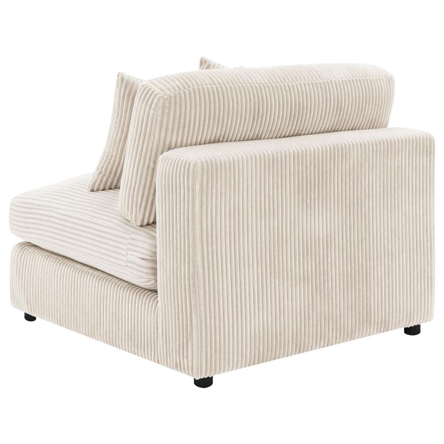 Blaine Corduroy Armless Chair with Reversible Cushions Sand
