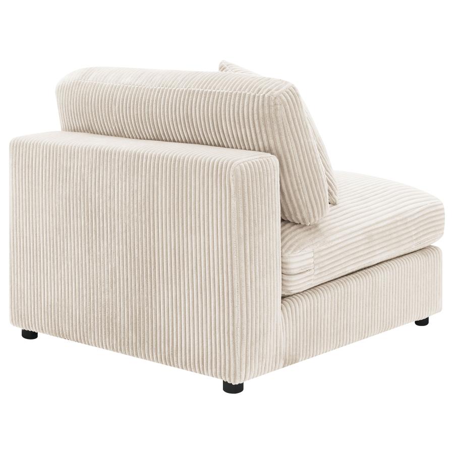 Blaine Corduroy Armless Chair with Reversible Cushions Sand