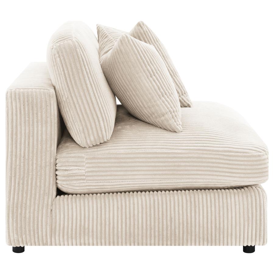 Blaine Corduroy Armless Chair with Reversible Cushions Sand