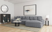 Blaine 3-Piece Corduroy Reversible Chaise Sectional Sofa Fog