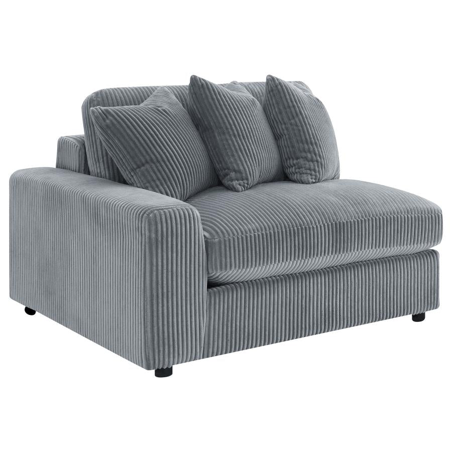 Blaine 3-Piece Corduroy Reversible Chaise Sectional Sofa Fog