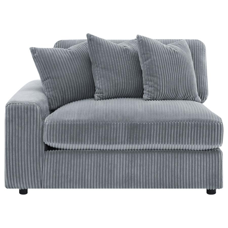 Blaine 3-Piece Corduroy Reversible Chaise Sectional Sofa Fog