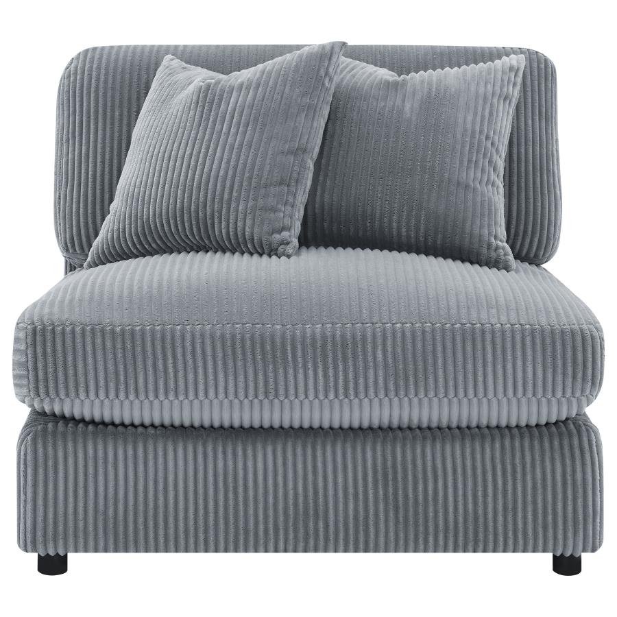 Blaine 3-Piece Corduroy Reversible Chaise Sectional Sofa Fog