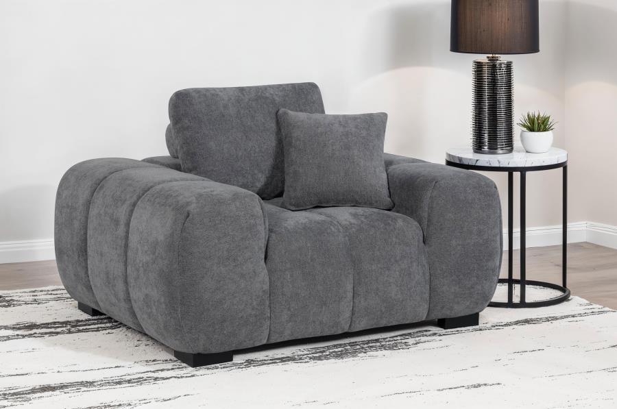Octavia Tufted Upholstered Accent Chair Charcoal Grey