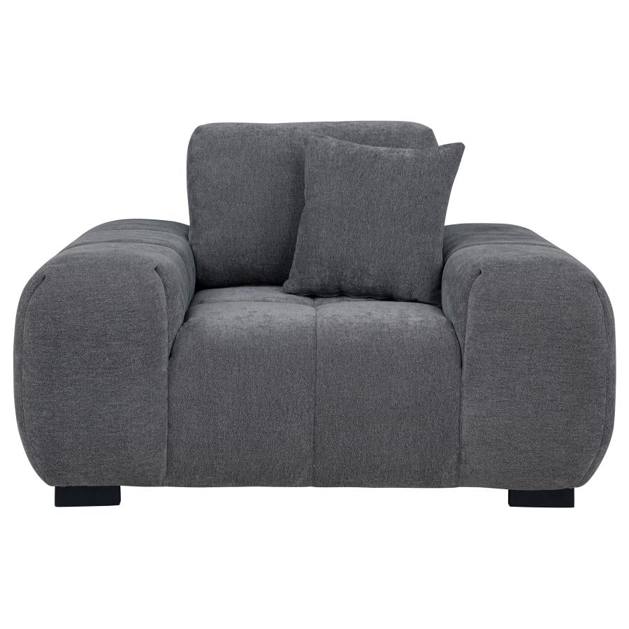 Octavia Tufted Upholstered Accent Chair Charcoal Grey