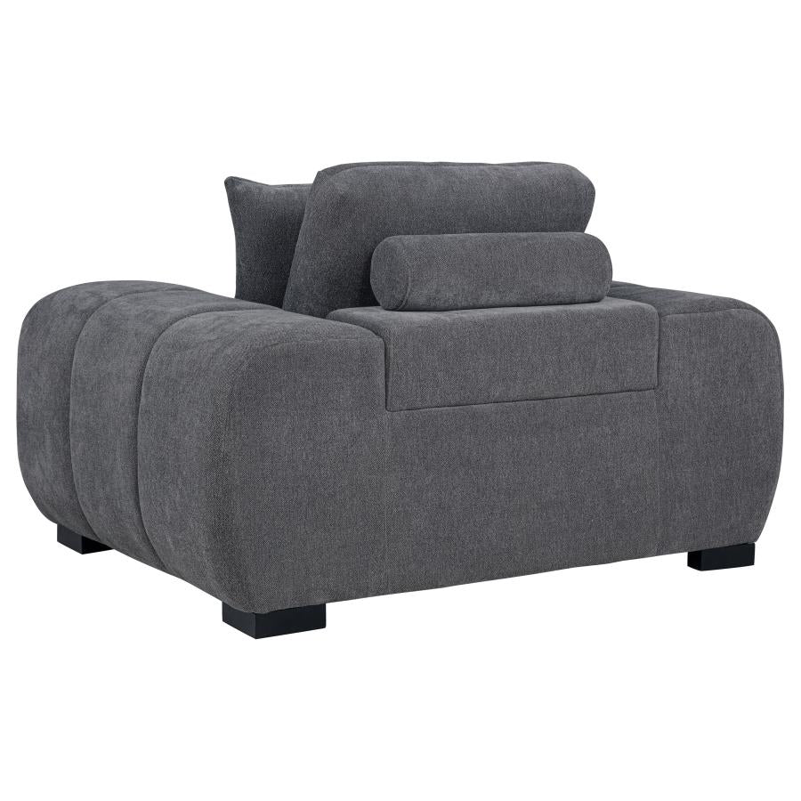 Octavia Tufted Upholstered Accent Chair Charcoal Grey