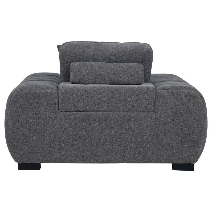 Octavia Tufted Upholstered Accent Chair Charcoal Grey